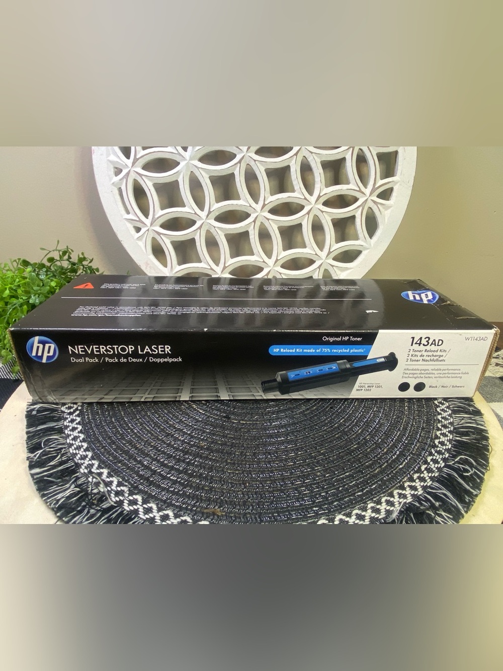 New Two Pack HP Black Toner Neverstop Laser Reload Kit 143AD